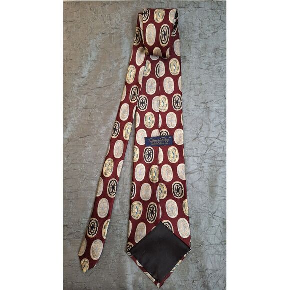VINTAGE OSCAR DE LA RENTA COUTURE 100% SILK MEDALLION MEN'S BUSINESS WORK TIE - Picture 2 of 3